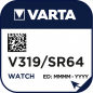 Preview: VARTA V319 Silberoxid Uhrenbatterie 1er Miniblister