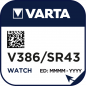 Preview: VARTA V386 Silberoxid Uhrenbatterie 1er Miniblister