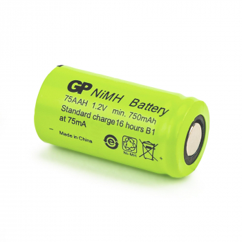 GP Industrieakku 2/3 AA Flattop NiMH - 1,2V - 750mAh - 50er Bulk