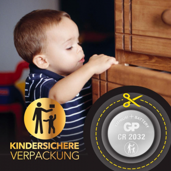 Preview: GP Lithium CR2032  3V - 5er Blister-Strip