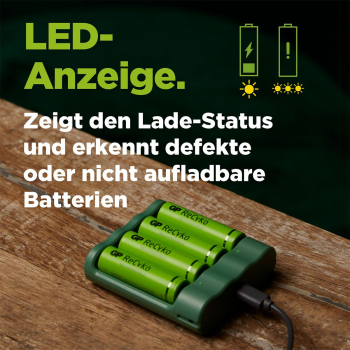 GP Recyko USB Charger B421 incl. 4x 850mAh AAA