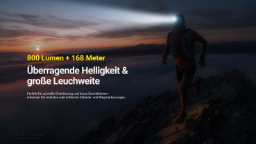 Preview: Nitecore Stirnleuchte UT27 MCT - 800 Lumen, MCT, inkl. HLB1500