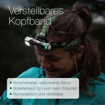 GP Stirnleuchte Discovery CH35 - 600 Lumen inkl. 18650 Akku
