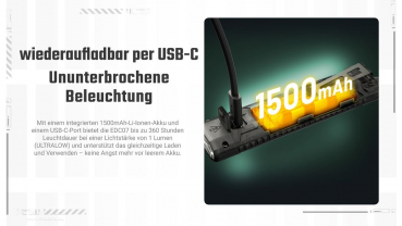 Nitecore Taschenlampe EDC07 1500 Lumen MCT schwarz
