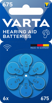 Varta Hearing Aid Acoustic Hörgerätebatterie V675 6er Blister