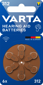 Varta Hearing Aid Acoustic Hörgerätebatterie V312 6er Blister