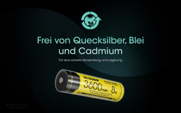 Nitecore 18650 Akku 3,6V 3600mAh NL1836HP