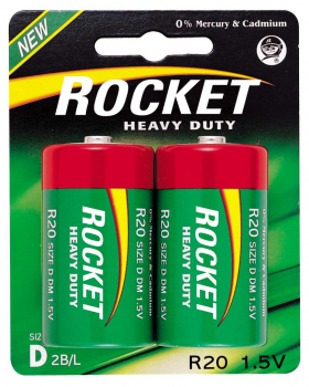 ROCKET Heavy Duty Green R20 D Mono 2er Blister