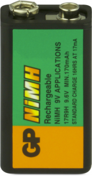 Preview: GP Akku 9V E-Block HR22 NiMH 9,6V - 170mAh - 140er Bulk