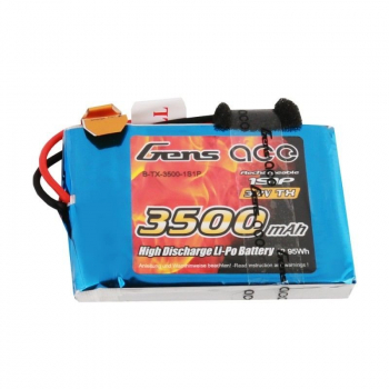 Grepow 3500mAh 3.7V TX 1S1P Lipo Battery Pack with JR Plug