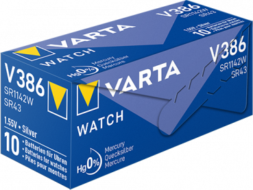 VARTA V386 Silberoxid Uhrenbatterie 1er Miniblister