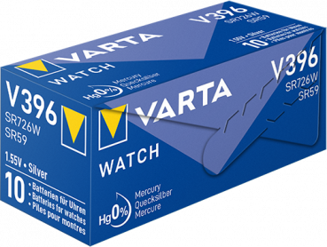 Preview: VARTA V396 Silberoxid Uhrenbatterie 1er Miniblister