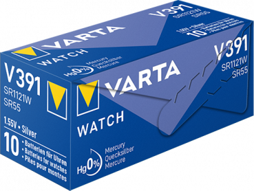 Preview: VARTA V391 Silberoxid Uhrenbatterie 1er Miniblister