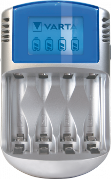 Preview: Varta Power LCD Charger inkl. 4x AA 2600 R2U mAh +12V & USB