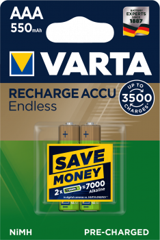 Varta Endless Accu HR3-AAA-Micro 550mAH - 2er Blister
