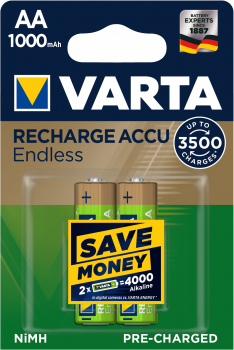 Varta Endless Akku HR6-AA-Mignon 1000mAH - 2er Blister