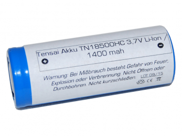 Tensai ICR18500 HC 3,7V 1400 mAh 3C Li-Ion Akku 18490