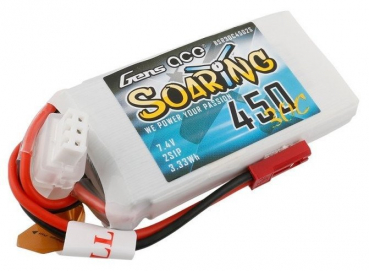 Grepow Soaring 450mAh 7.4V 30C 2S1P Lipo Battery Pack with JST-SYP plug