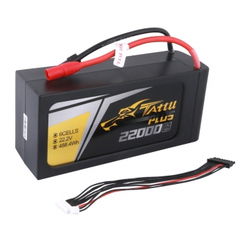 Tattu Plus 22000mAh 22.2V 25C 6S1P Lipo Battery Pack with AS150+XT150 plug