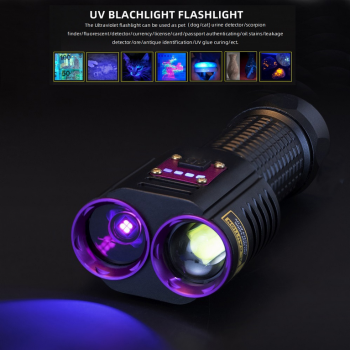 Preview: Infinio SHADOW HAWK 2in1 UV Taschenlampe 365nm 20W 1000 Lumen