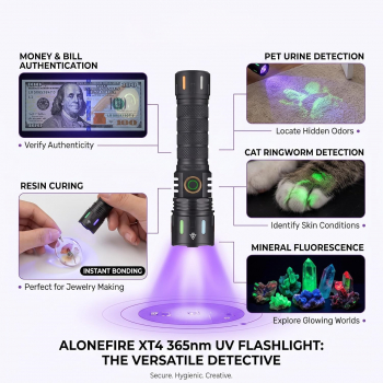 Preview: Infinio PRO ZOOM FOCUS 365nm Schwarzlicht UV-Taschenlampe