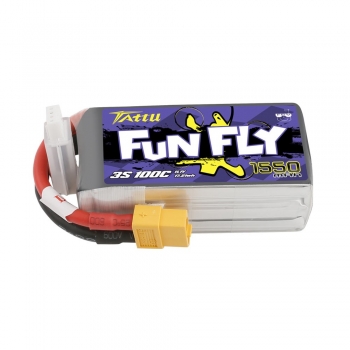 Tattu Funfly Series 1550mAh 11.1V 100C 3S1P Lipo Battery Pack with XT60 plug