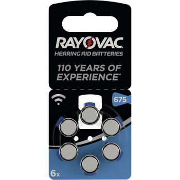 Rayovac Hearing Aid Acoustic Hörgerätebatterie V675  6er Blister