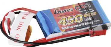 Grepow 450mAh 7.4V 25C 2S1P Lipo Battery Pack