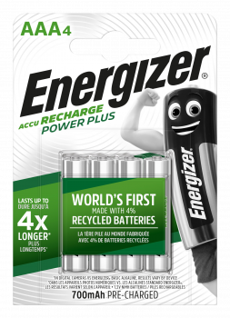 Energizer Powerplus Akku HR 03 AAA Micro 700 mAH 4er Blister