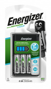 Energizer 1 Stunden Ladegerät inkl.  4 x 2300 mAh AA Akkus - 1er Blister