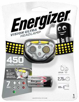 Energizer Pro+ Headlight LED 3 AAA VISION ULTRA 450 LM
