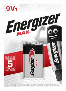 Energizer Max Alkaline E-Block 9V - 6LR61 - 1er Blister