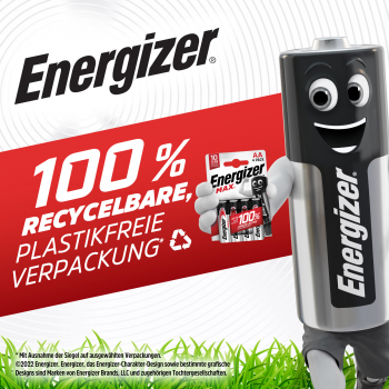 Preview: Energizer Max Alkaline E91 Mignon - AA - LR6 - 4er Blister