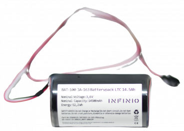 Preview: Infinio replacement battery 3.6V compatible to Jablotron BAT-100A for JA-163 incl. 50cm cable & plug