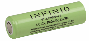 Preview: Infinio Pro Series NiMH AA 1,2V 2100 mAh LSD FLATTOP - 4er Box