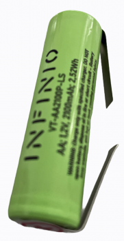 Preview: Infinio Pro Series NiMH AA 1,2V 2100 mAh LSD FLATTOP mit U-Fahne