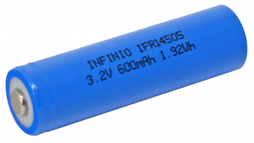 Infinio Lifepo4 Mignon (AA) Akku 14500, 600 mAh, 3,2 Volt, ungeschützt