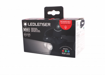 Preview: Led Lenser Headlamp MH8 black RGB incl. rechargeable Li-Ion Battery - Box 1