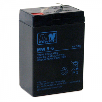 VRLA MWP 6-5,0 6V 5,0Ah (4,5) 4,8mm FT High Power
