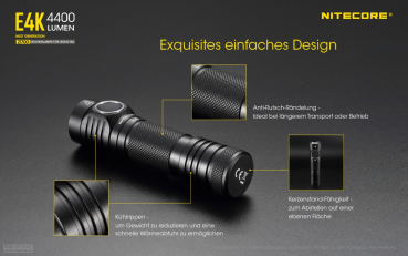 Nitecore Pro Taschenlampe E4K - 4400 Lumen