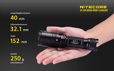 Nitecore Taschenlampe EF1 - ex-geschützt - ATEX