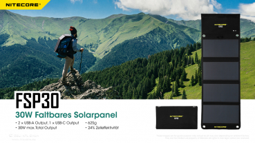 Nitecore Pro Solarpanel FSP30 - 30W