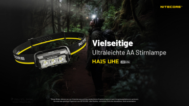 Preview: Nitecore headlight HA15 UHE - 400 lumens, NL1411R