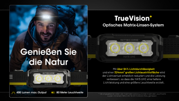 Nitecore Kopfleuchte HA15 UHE - 400 Lumen, NL1411R