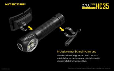 Preview: Nitecore Pro Headlight HC35 inkl. NL2740HP - 2700 Lumens