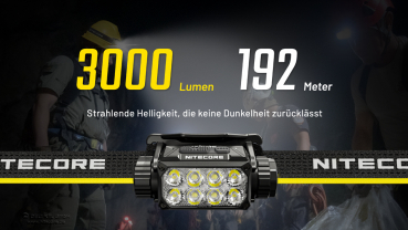 Preview: Nitecore Kopfleuchte HC75 UHE - 3000 Lumen, E-Focus