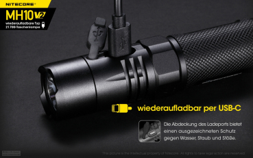 Preview: Nitecore Flashlight MH10 V2 1200 Lumen rechargeable