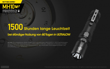 Nitecore Taschenlampe MH10 aufladbar 1200 Lumen V2