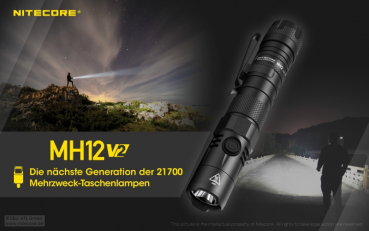 Preview: Nitecore Pro Taschenlampe MH12 V2.0 - 1200 Lumen