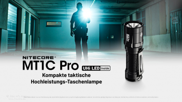 Preview: Nitecore Pro MT1C PRO Taschenlampe 1000 Lm inkl Li-ion Akku